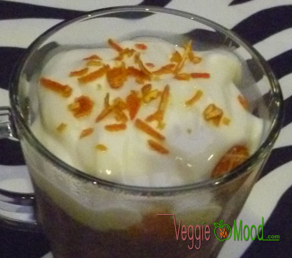 Overnight porridge caroube-mandarine