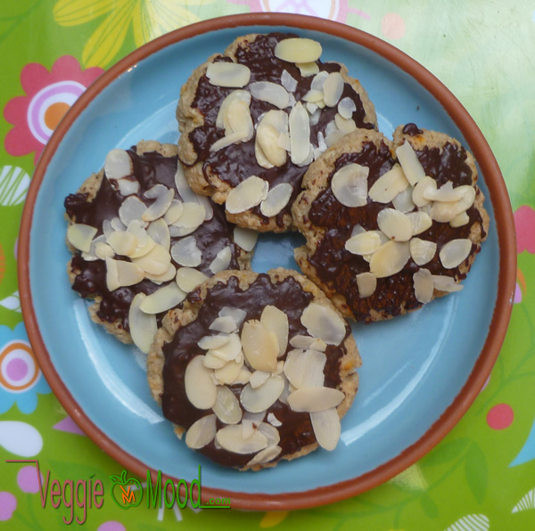 Biscuits vegan à l'avoine eau de fleur d'oranger chocolat