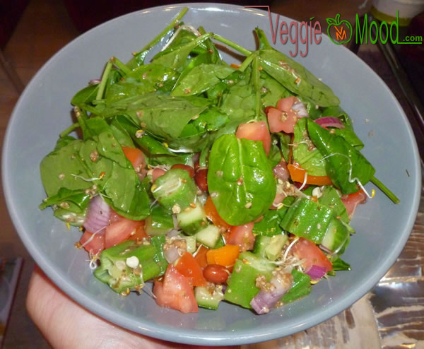 Salade gombos-épinard