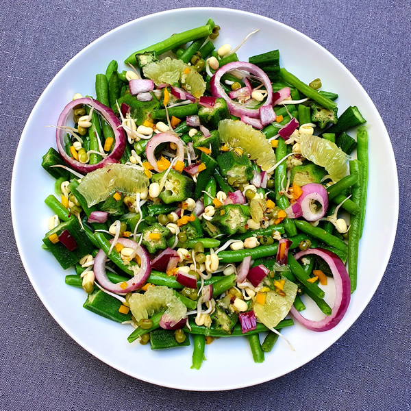 Salade de gombos et haricots verts