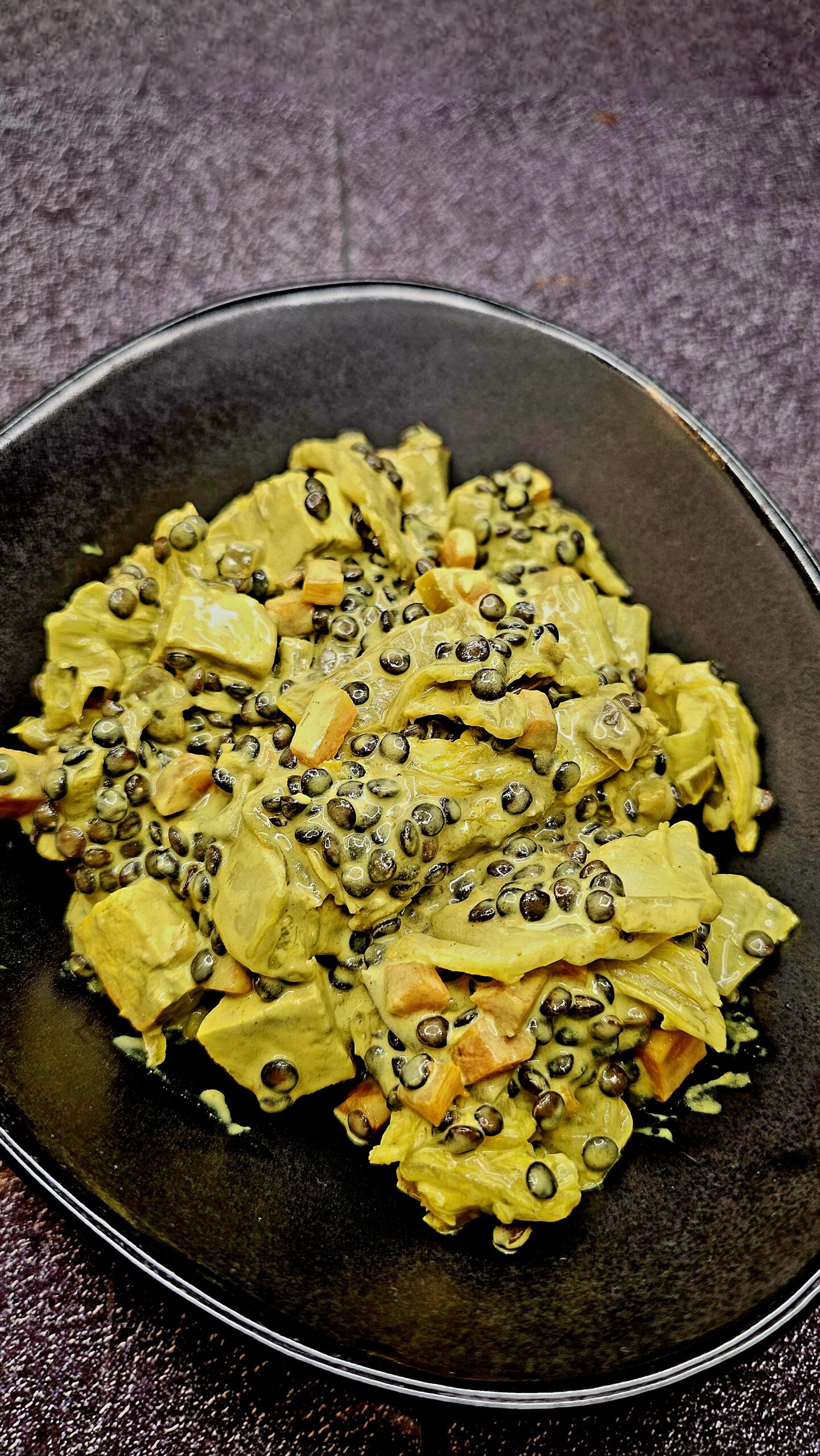 Lentilles Beluga au gingembre et curcuma