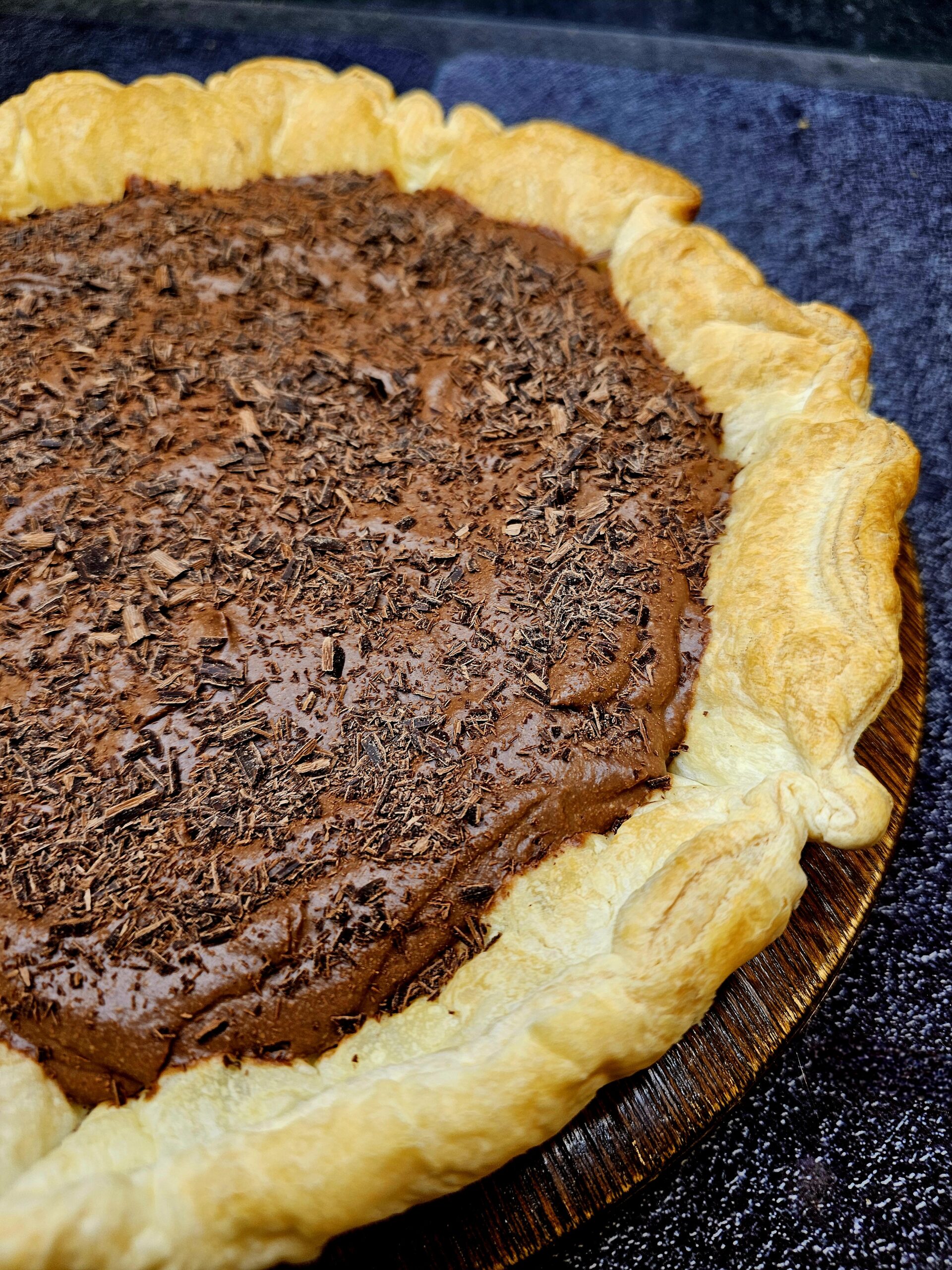 Tarte (ultra protéinée) au chocolat noir