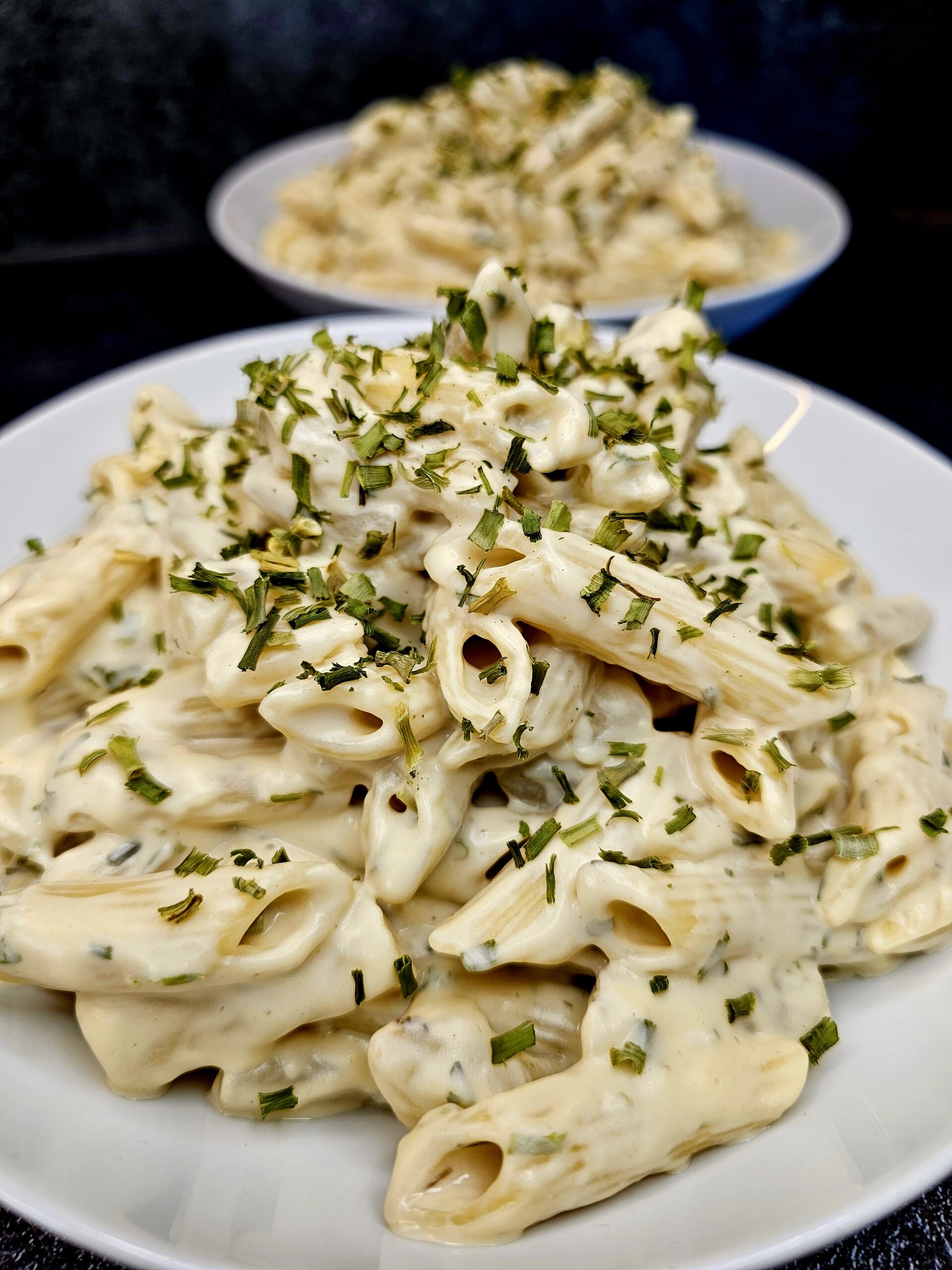 Penne aux salsifis, sauce citron et persil