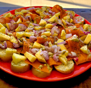 Pommes de terre grenailles tièdes, sauce gravlax et solmon