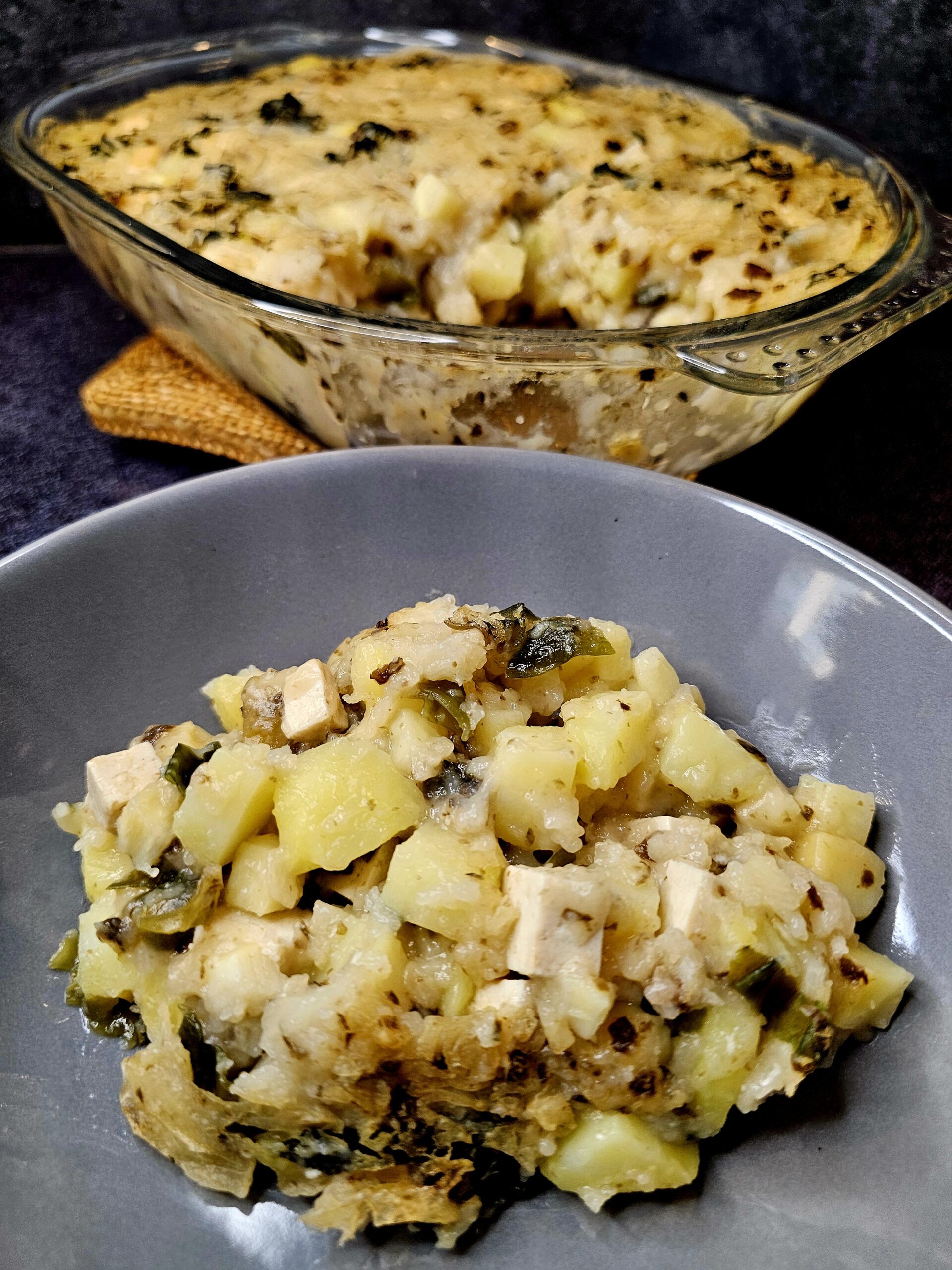 Gratin de pommes de terre et panais aux saveurs marines
